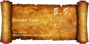 Benda Ida névjegykártya